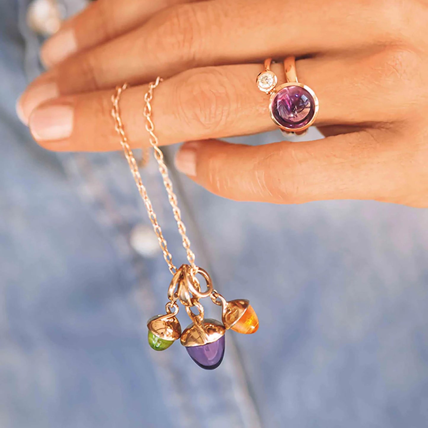MIKADO Bouquet Anhänger Amethyst, Roségold • Amethyst von Tamara Comolli (P-MB-Am-rg)
