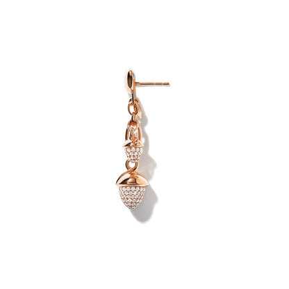 MIKADO Dangling 2 Acorns Ohrringe mit Diamant Pavé  , Roségold • Diamant von Tamara Comolli (E-M-d-2-p-rg)