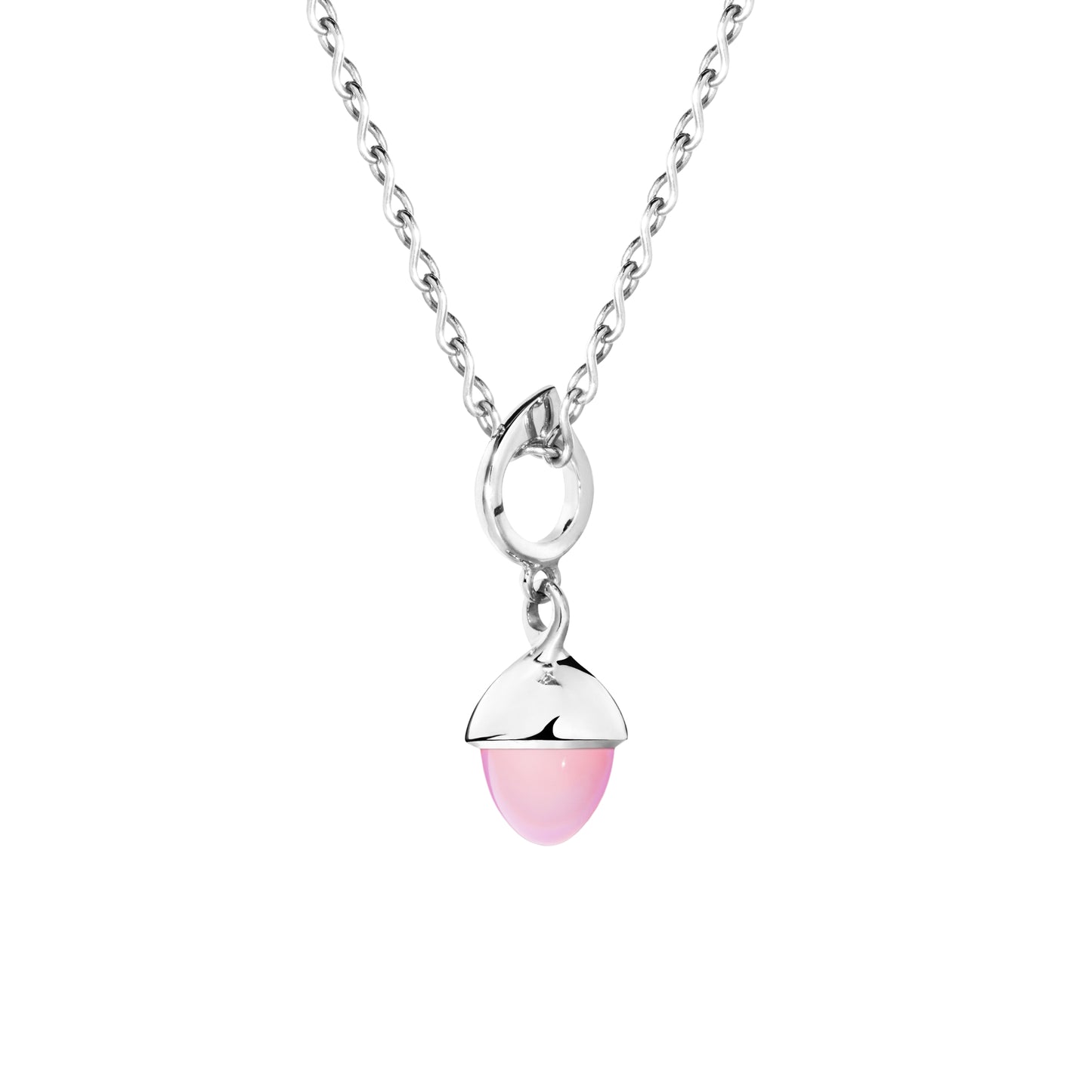 MIKADO Flamenco Anhänger pinker Chalcedon, Weißgold • Chalcedon von Tamara Comolli (P-MFL-ChPi-wg)