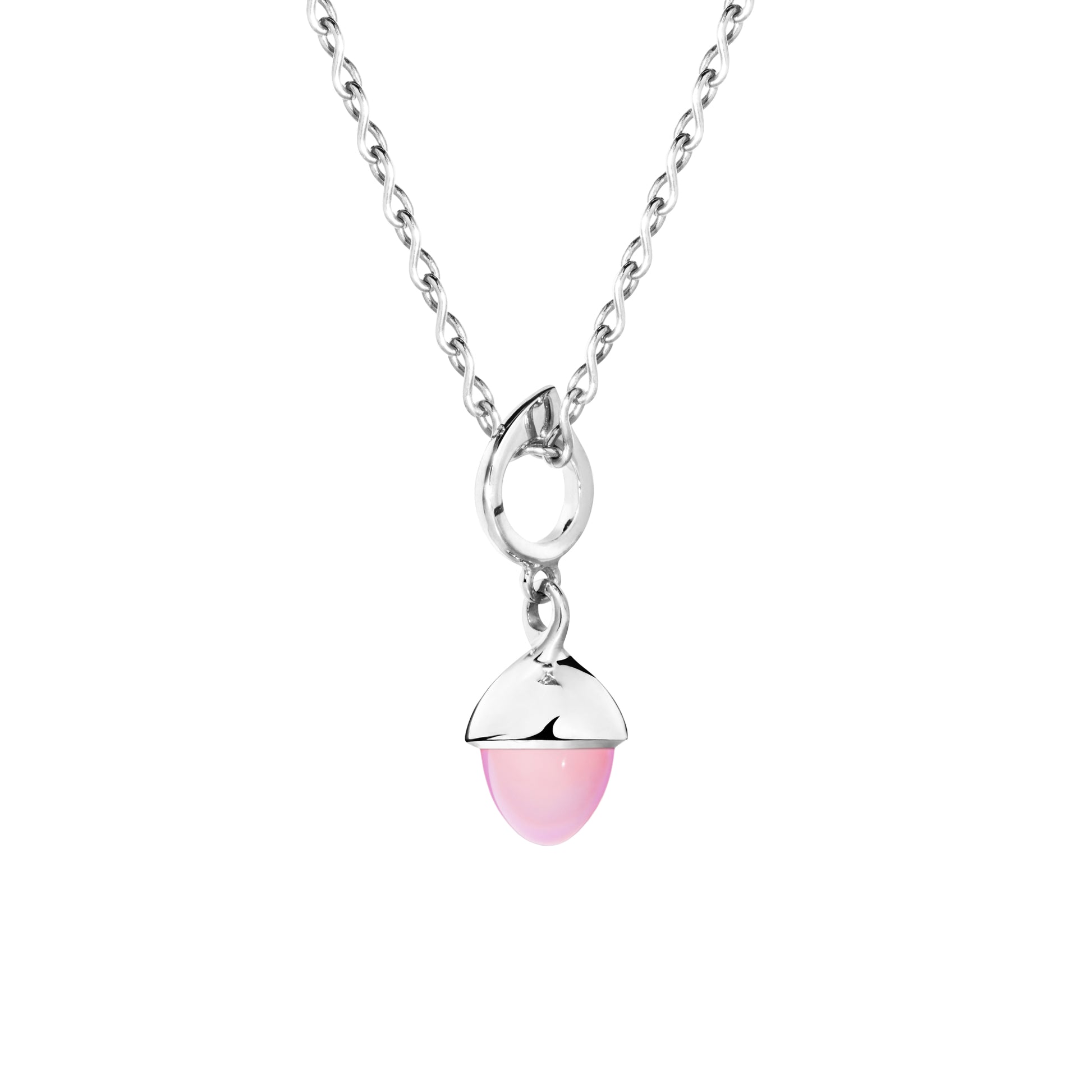 MIKADO Flamenco Anhänger pinker Chalcedon, Weißgold • Chalcedon von Tamara Comolli (P-MFL-ChPi-wg)