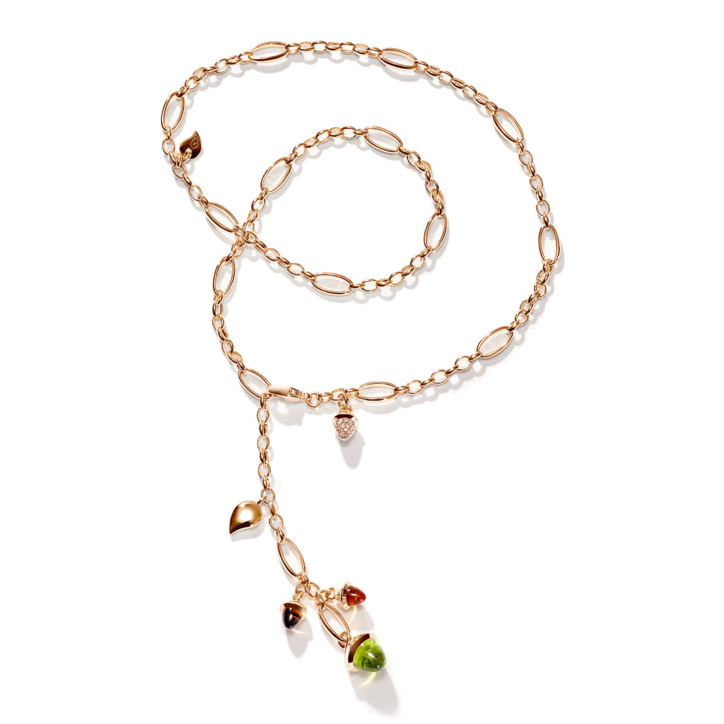 MIKADO Halskette Delicate 'INDIAn Summer', Gelbgold • Diamant • Citrin • Peridot • Rauchquarz von Tamara Comolli (N-M-Del51-IS-pD-yg)