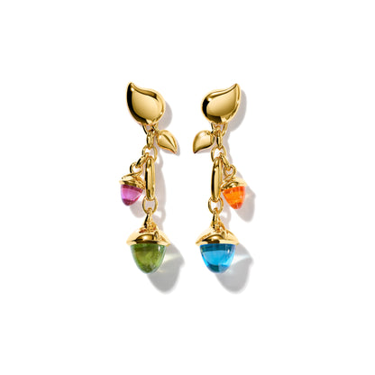 MIKADO Ohrringe Dangling 2 Acorns 'Candy', Gelbgold • Edelsteine von Tamara Comolli (E-M-d-2-Can-yg)