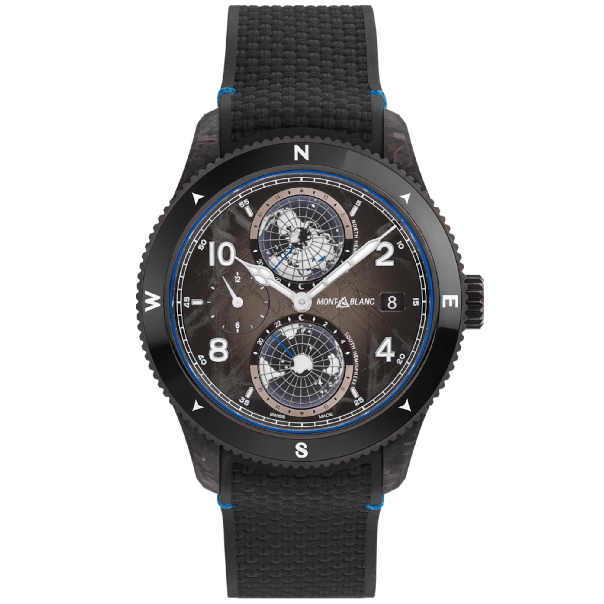 Montblanc 1858 Geosphere CARBO₂ 0 Oxygen Limited Edition - 1969 Exemplare (MB132300) aus Edelstahl mit Saphir