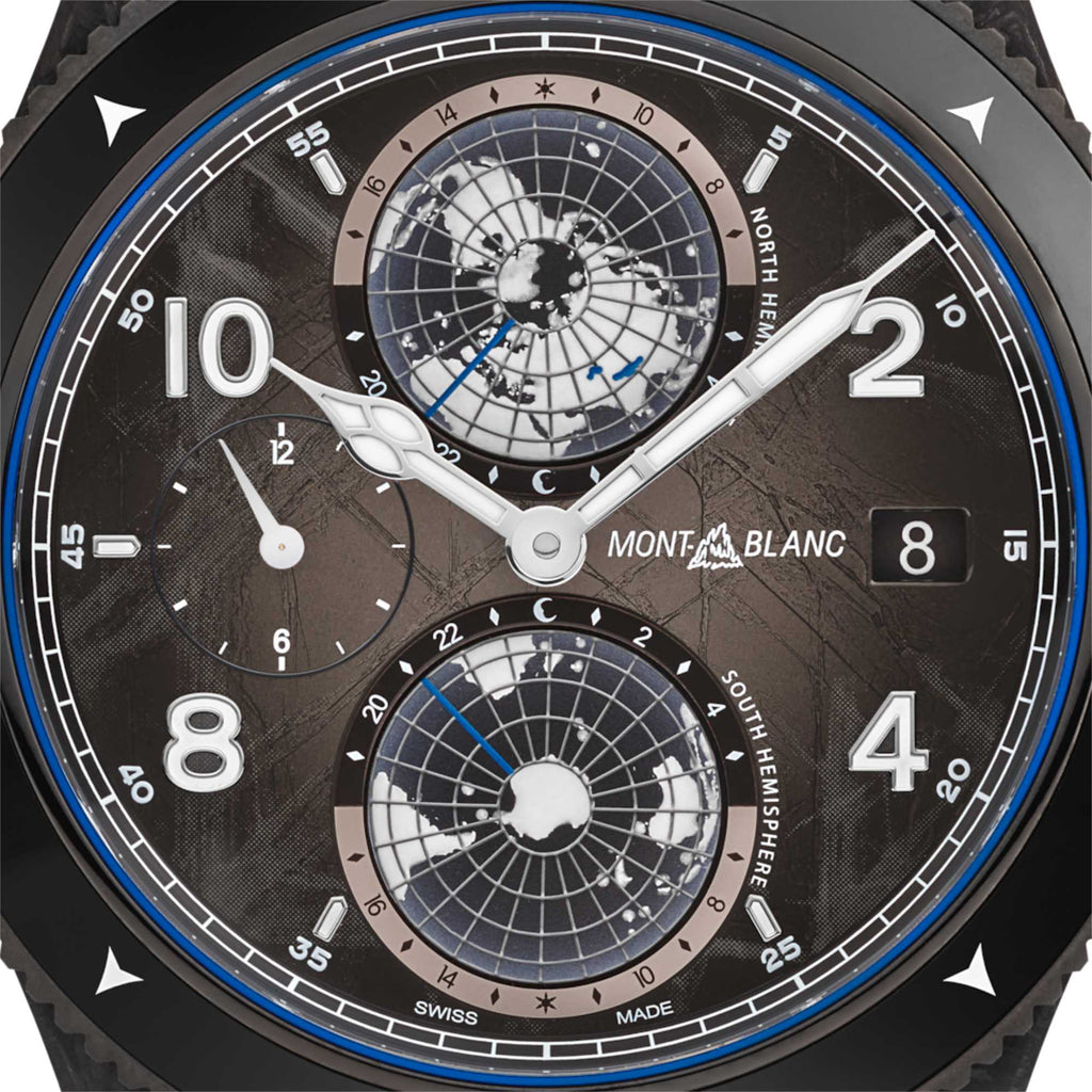 Montblanc 1858 Geosphere CARBO₂ 0 Oxygen Limited Edition - 1969 Exemplare (MB132300) aus Edelstahl mit Saphir