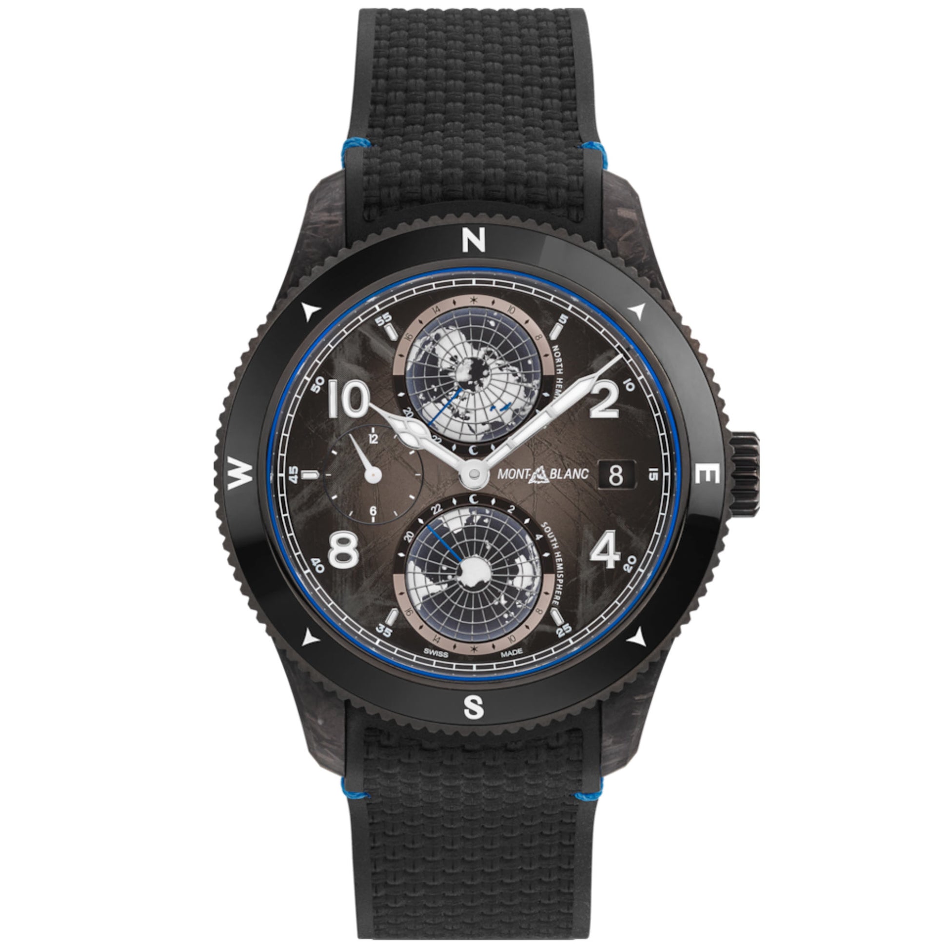 1858 Geosphere CARBO₂ 0 Oxygen Limited Edition - 1969 Exemplare, Edelstahl • Saphir von Montblanc (MB132300)
