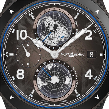 1858 Geosphere CARBO₂ 0 Oxygen Limited Edition - 1969 Exemplare, Edelstahl • Saphir von Montblanc (MB132300)