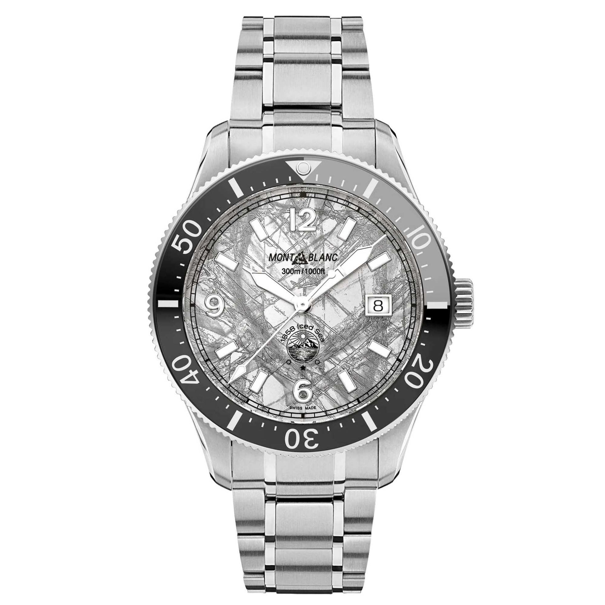 1858 Iced Sea Automatic Date, Edelstahl von Montblanc (MB130793)