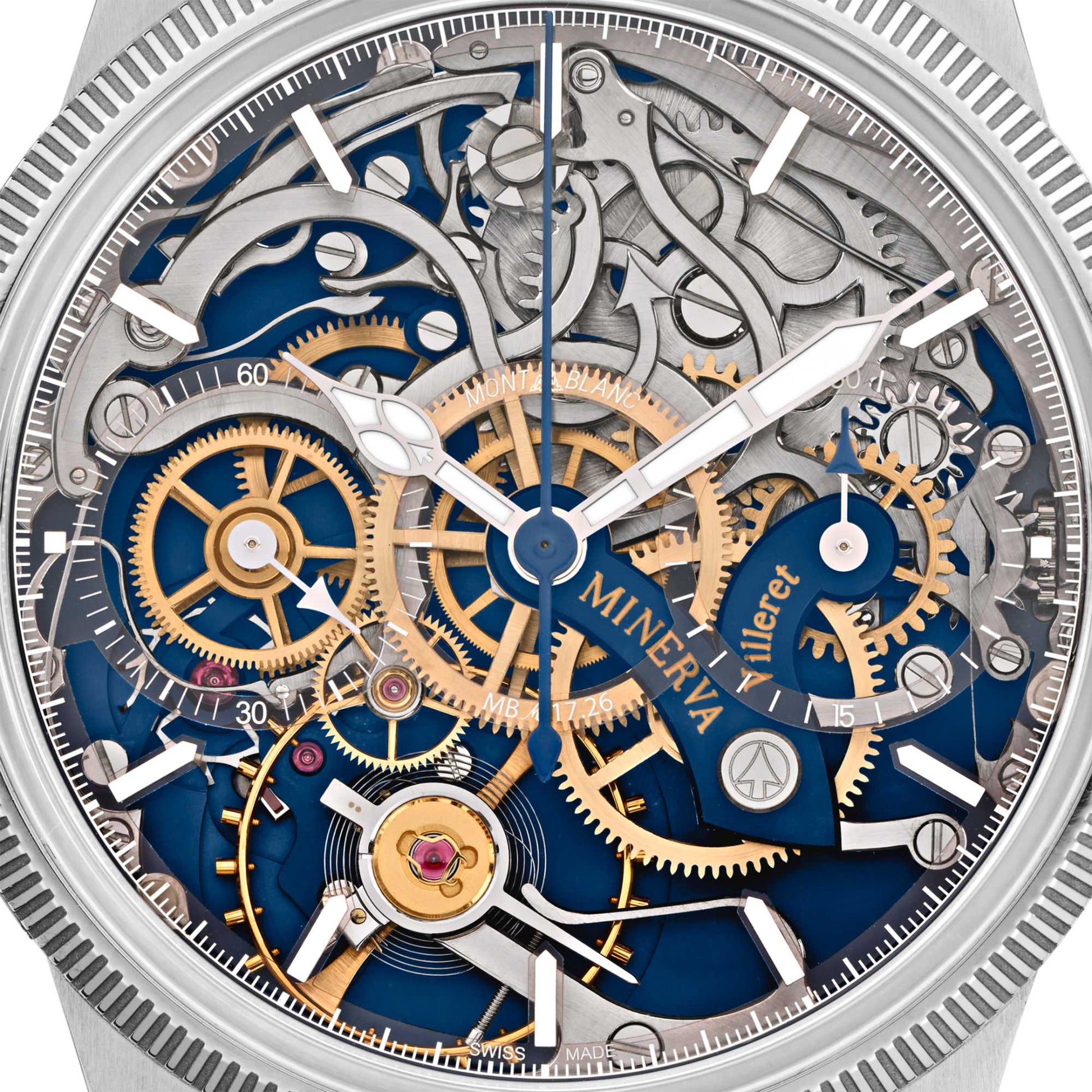 1858 The Unveiled Minerva Chronograph Limited Edition - 100 Exemplare, Weißgold • Rubin von Montblanc (MB133296)