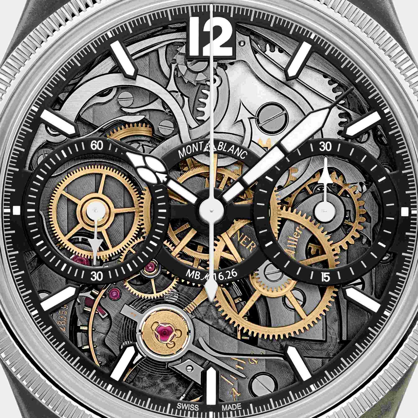 1858 The Unveiled Secret Minerva Monopusher Chronograph Limited Edition, Weißgold • Diamant von Montblanc (MB131155)