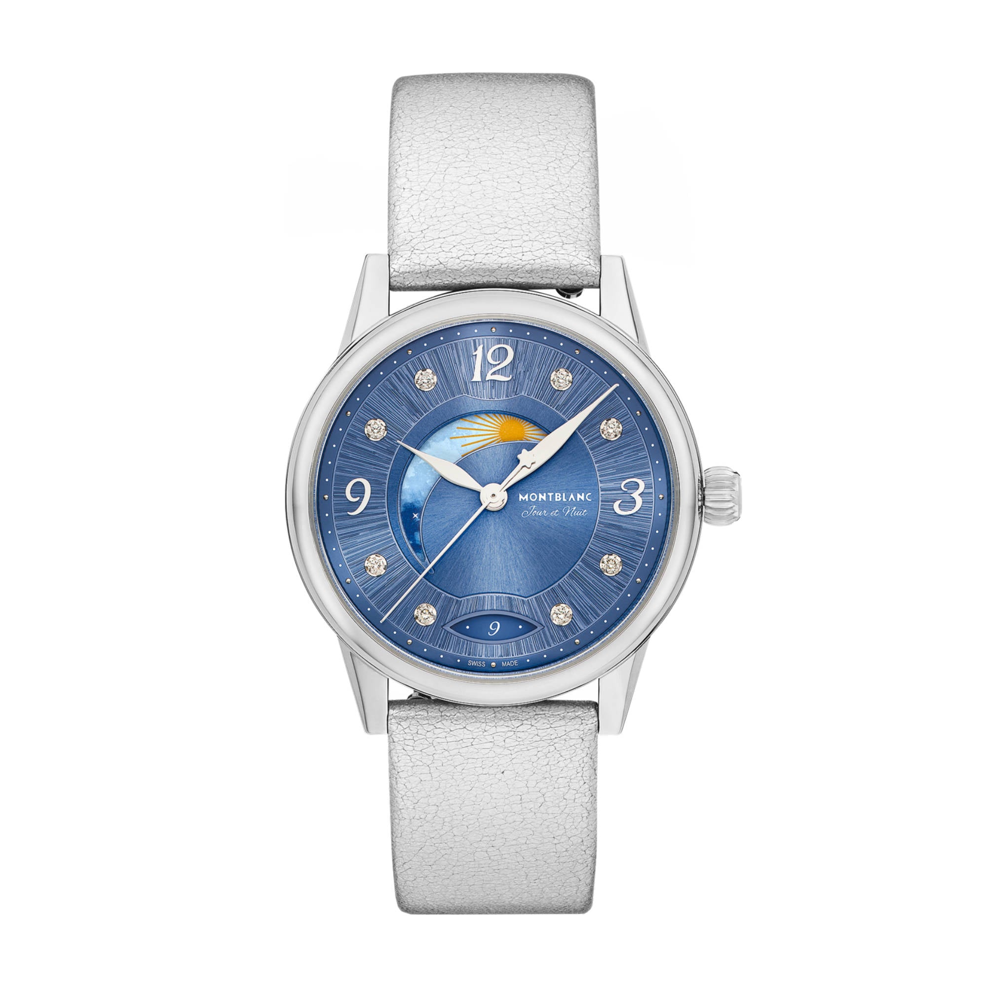 Montblanc Bohème Day & Night 34 mm (MB133310) aus Leder, Edelstahl mit Diamant