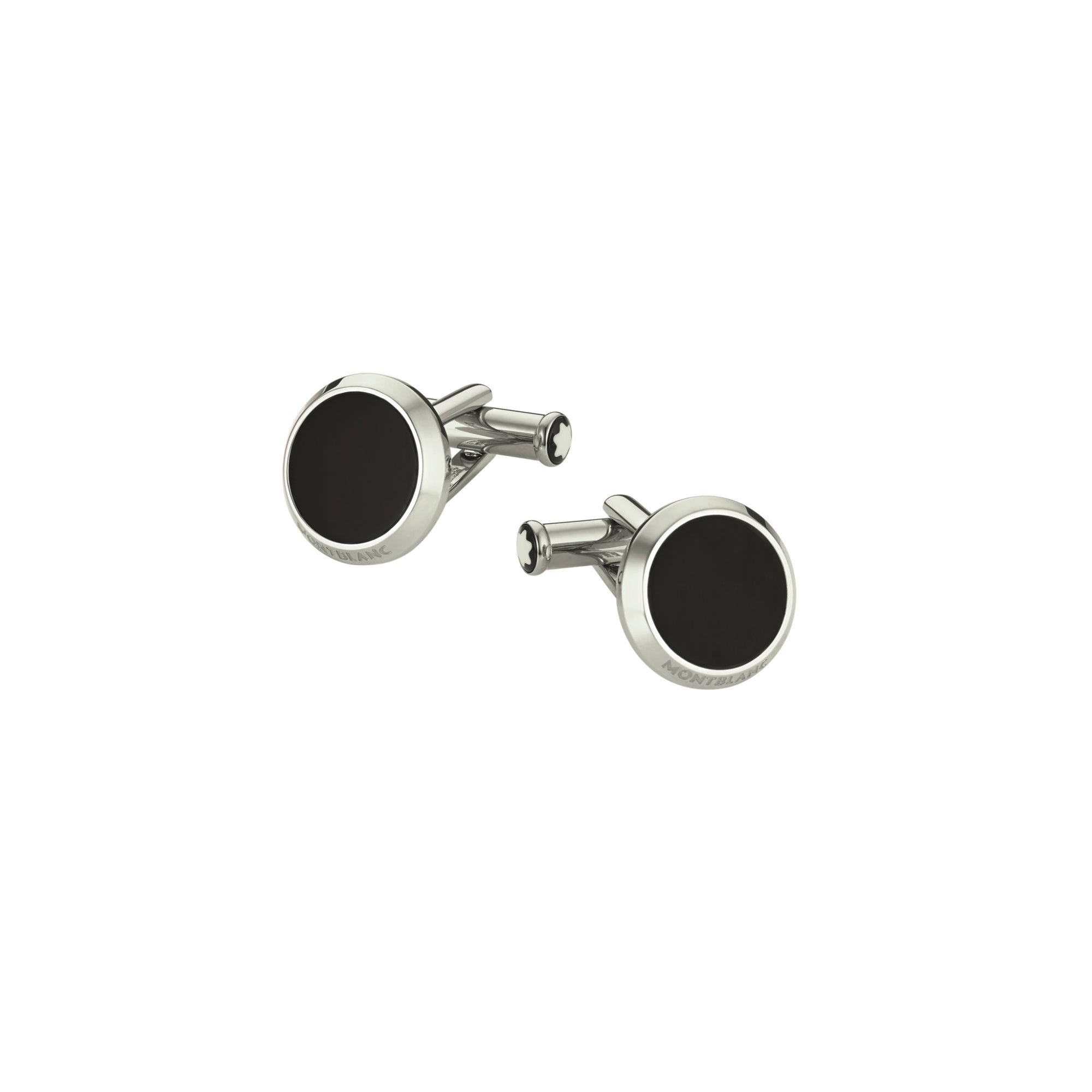 Montblanc Iconic Manschettenknöpfe (MB112896) aus Edelstahl mit Onyx