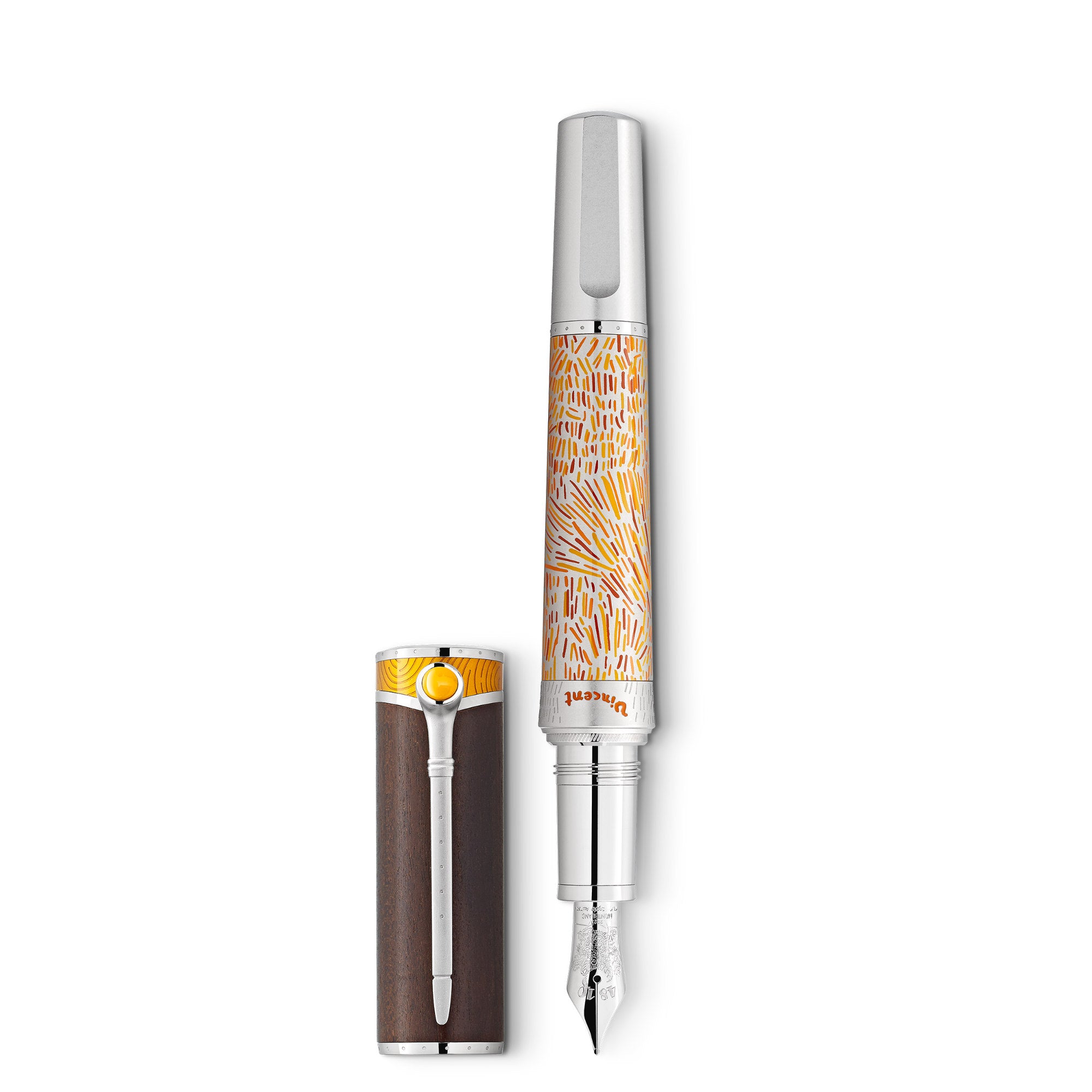Montblanc Masters of Art Homage to Vincent van Gogh Limited Edition 4810 Füllfederhalter (MB129155) aus Weißgold, Platin
