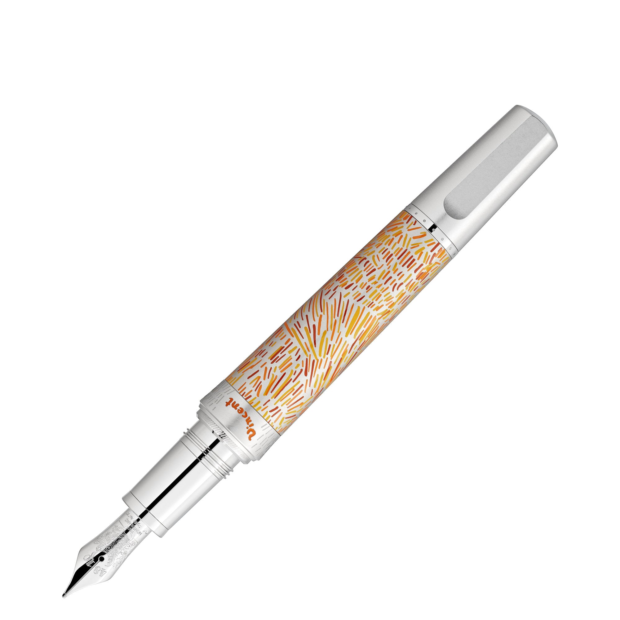 Montblanc Masters of Art Homage to Vincent van Gogh Limited Edition 4810 Füllfederhalter (MB129155) aus Weißgold, Platin