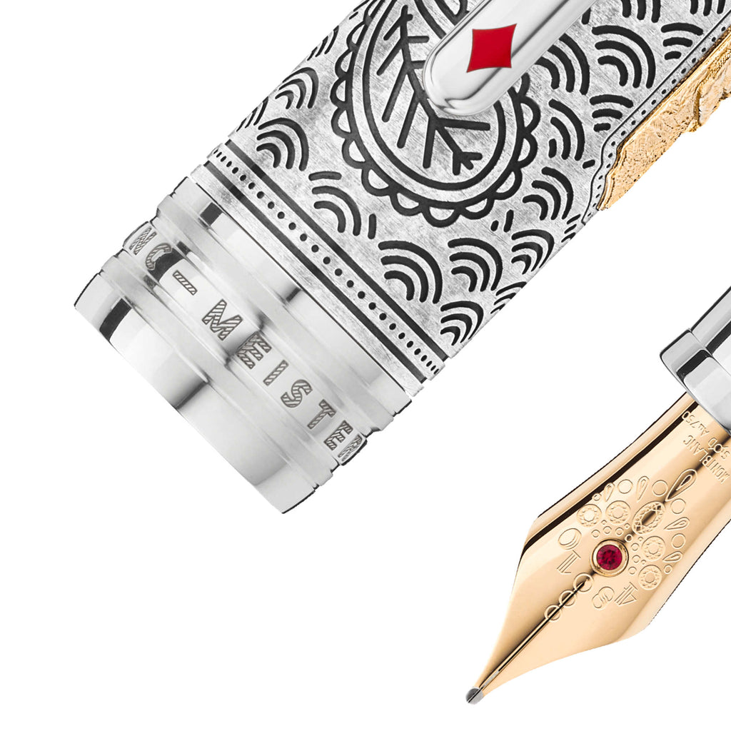 Montblanc Meisterstück Around the World in 80 Days Limited Edition 811 Füllfederhalter (MB129840) aus Sterlingsilber mit Rubin