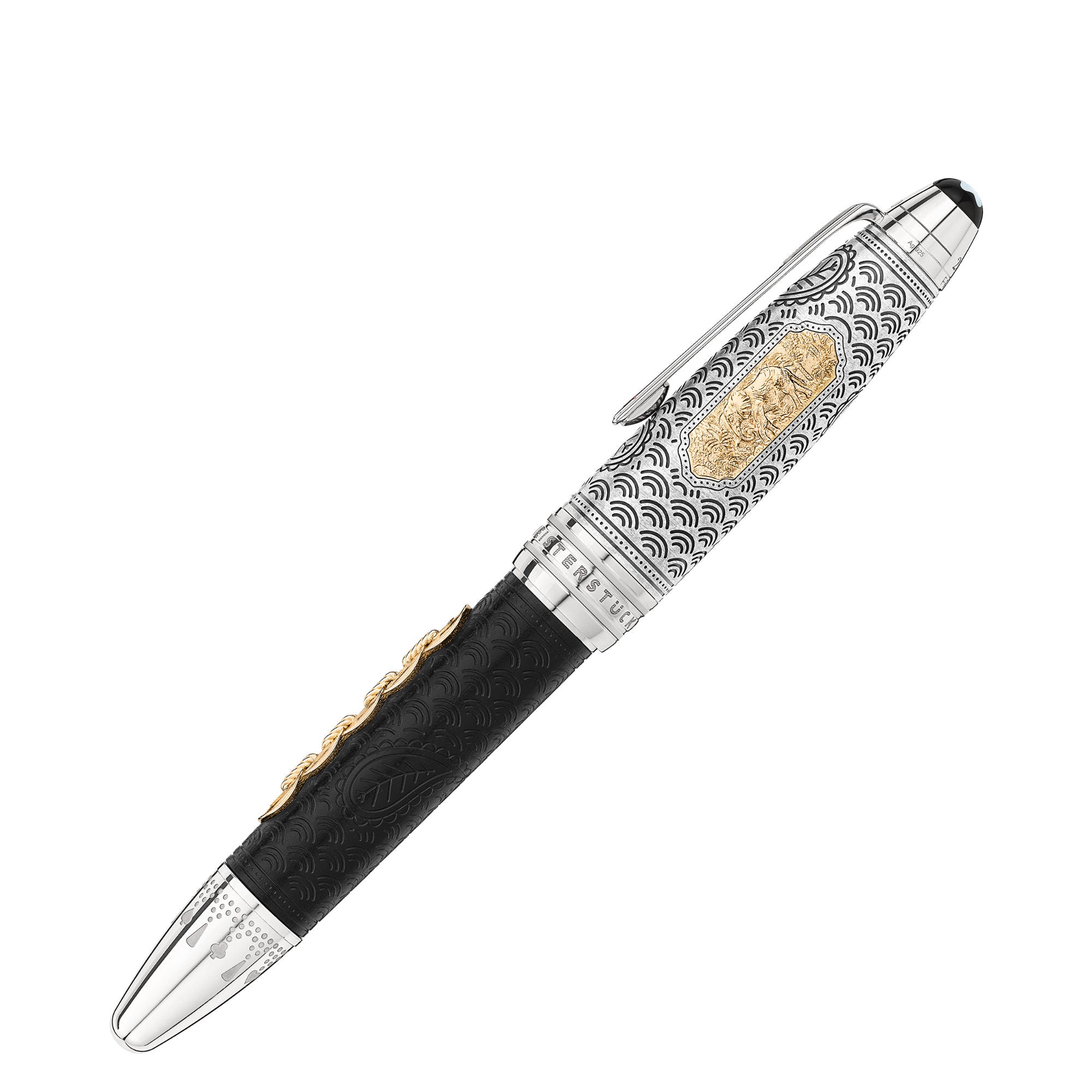 Montblanc Meisterstück Around the World in 80 Days Limited Edition 811 Füllfederhalter (MB129840) aus Sterlingsilber mit Rubin