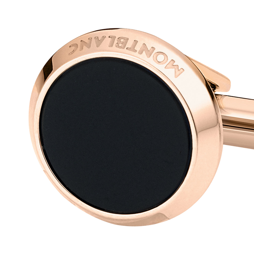 Montblanc Meisterstück Manschettenknöpfe (MB116663) aus Edelstahl mit Onyx