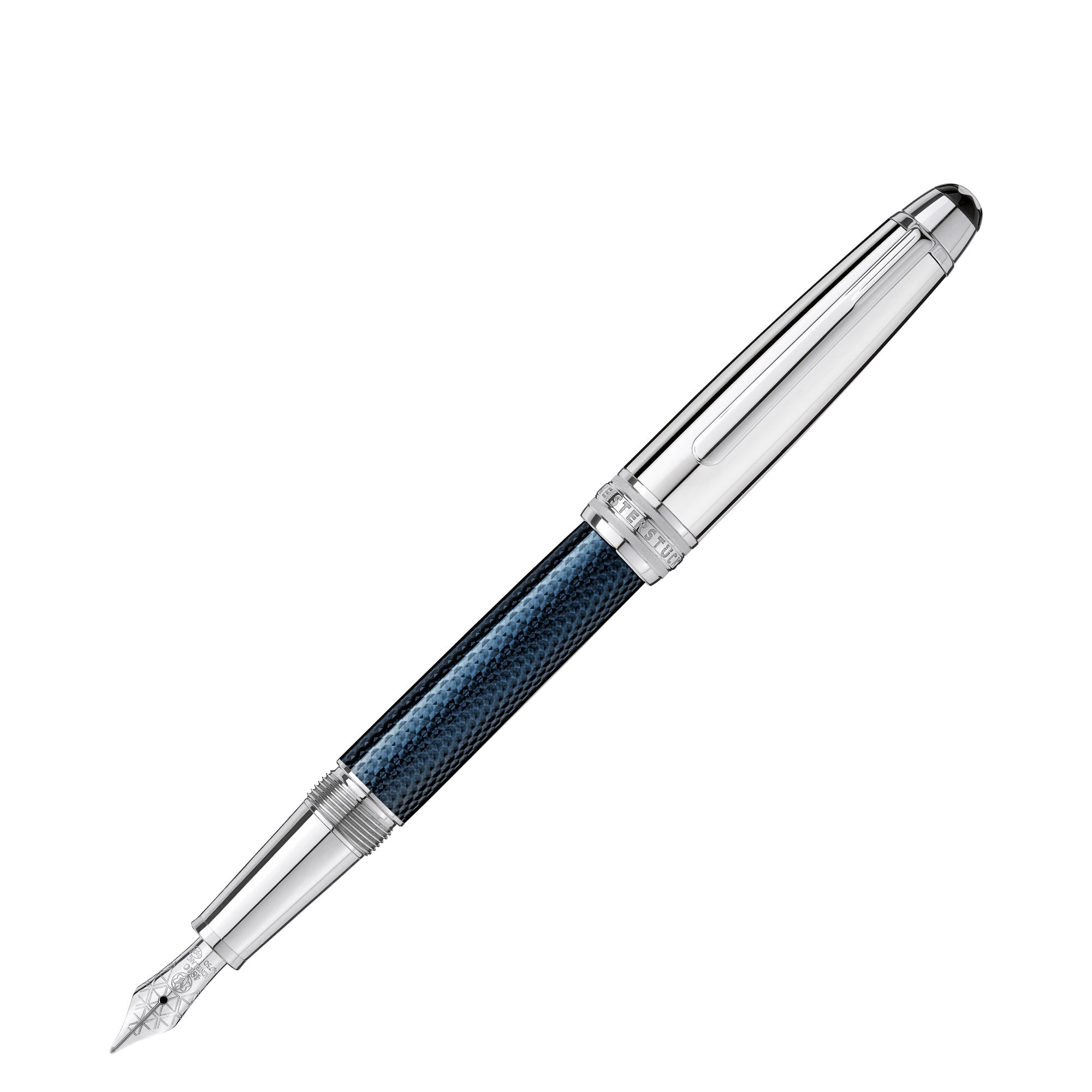 Montblanc Meisterstück Solitaire Doué Blue Hour Classique Füllfederhalter (MB132100) aus Platin