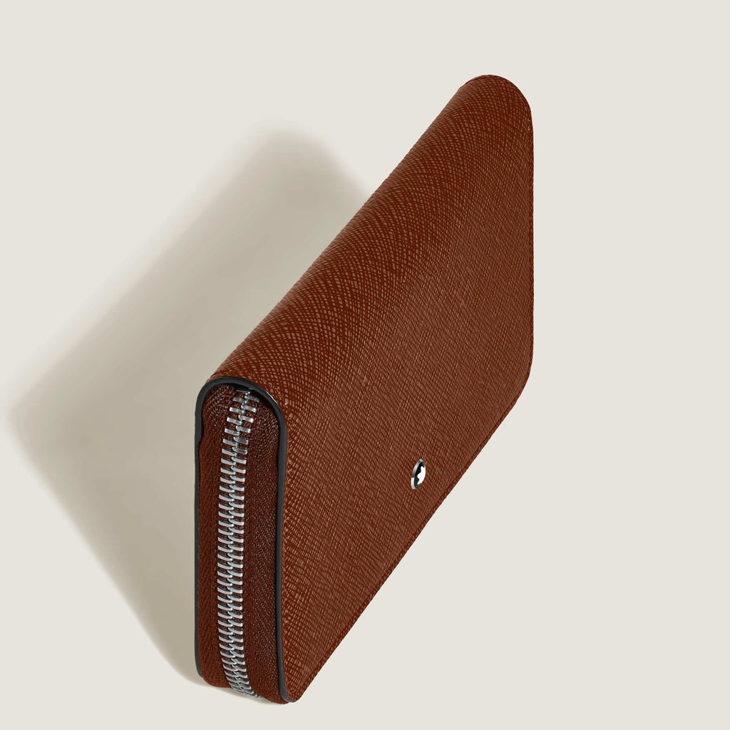 Montblanc Mittelgroße Continental-Brieftasche 12 cc mit Reißverschluss aus Sartorial Leder (MB220360)