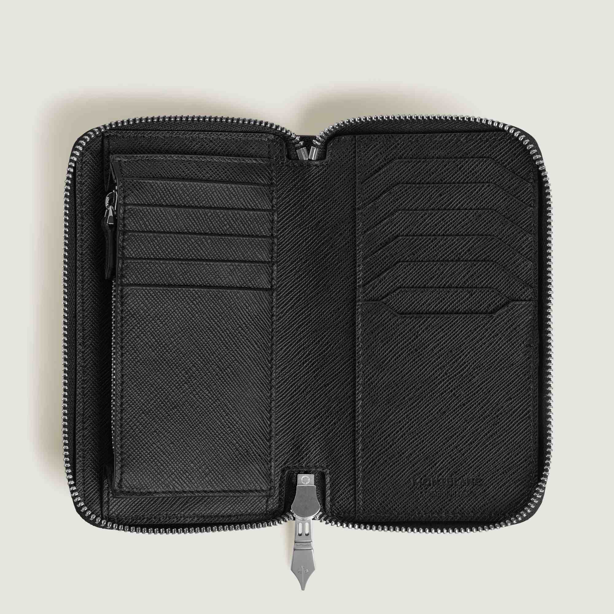 Montblanc Mittelgroße Continental-Brieftasche 12 cc mit Reißverschluss aus Sartorial Leder (MB220362)