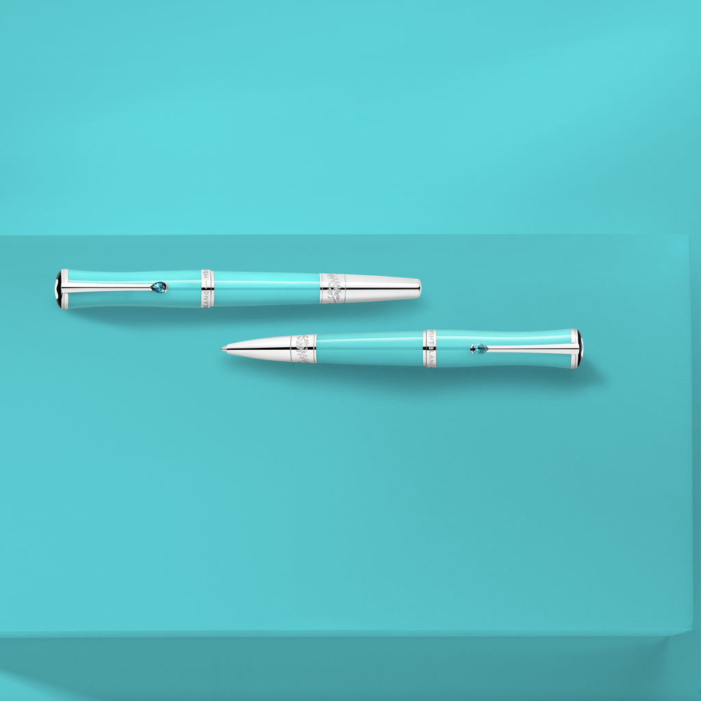 Montblanc Montblanc Muses Maria Callas Special Edition Rollerball (MB129565) aus Platin mit Türkis