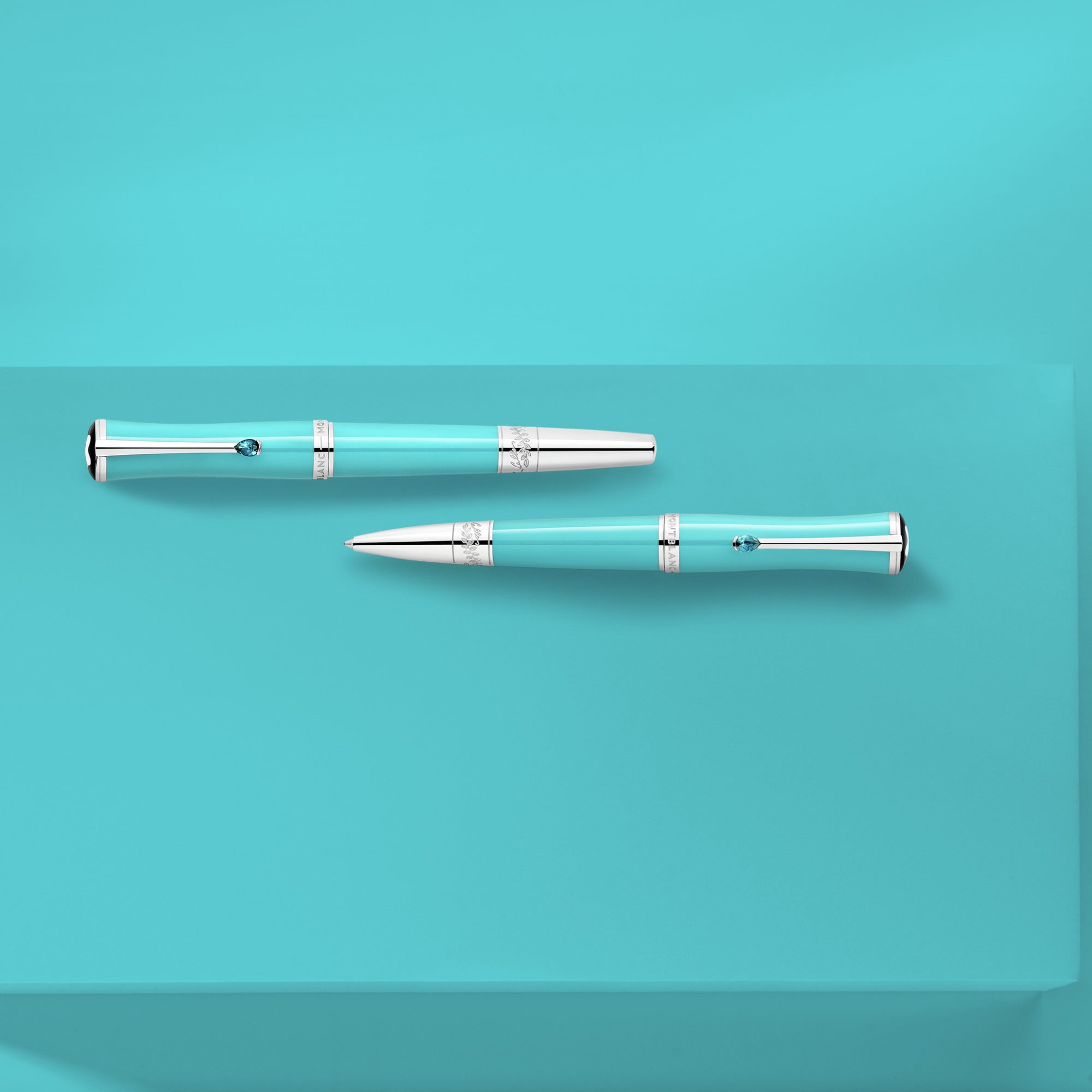 Montblanc Montblanc Muses Maria Callas Special Edition Rollerball (MB129565) aus Platin mit Türkis