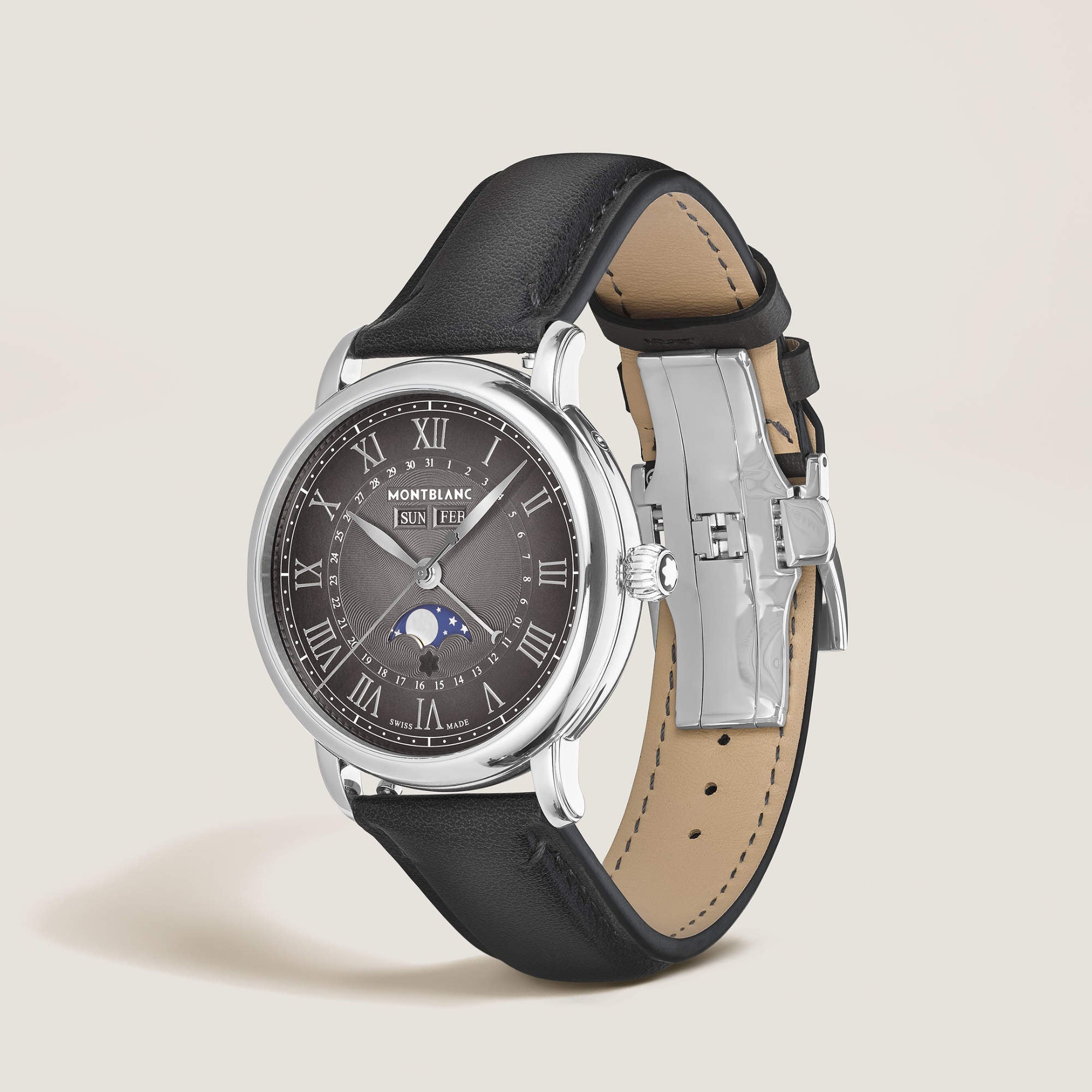 Montblanc Star Legacy Full Calendar 42 mm (MB134358) aus Leder, Edelstahl