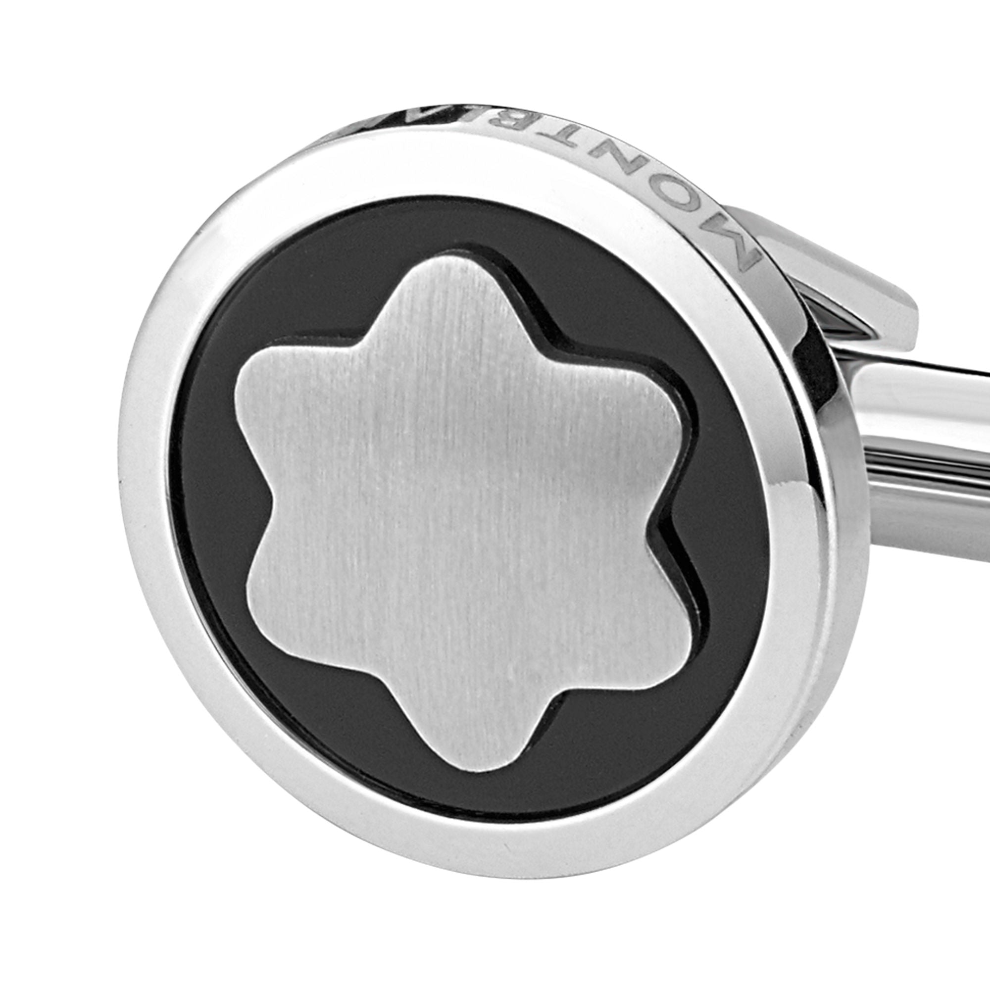 Montblanc Star Manschettenknöpfe (MB116661) aus Edelstahl mit Onyx