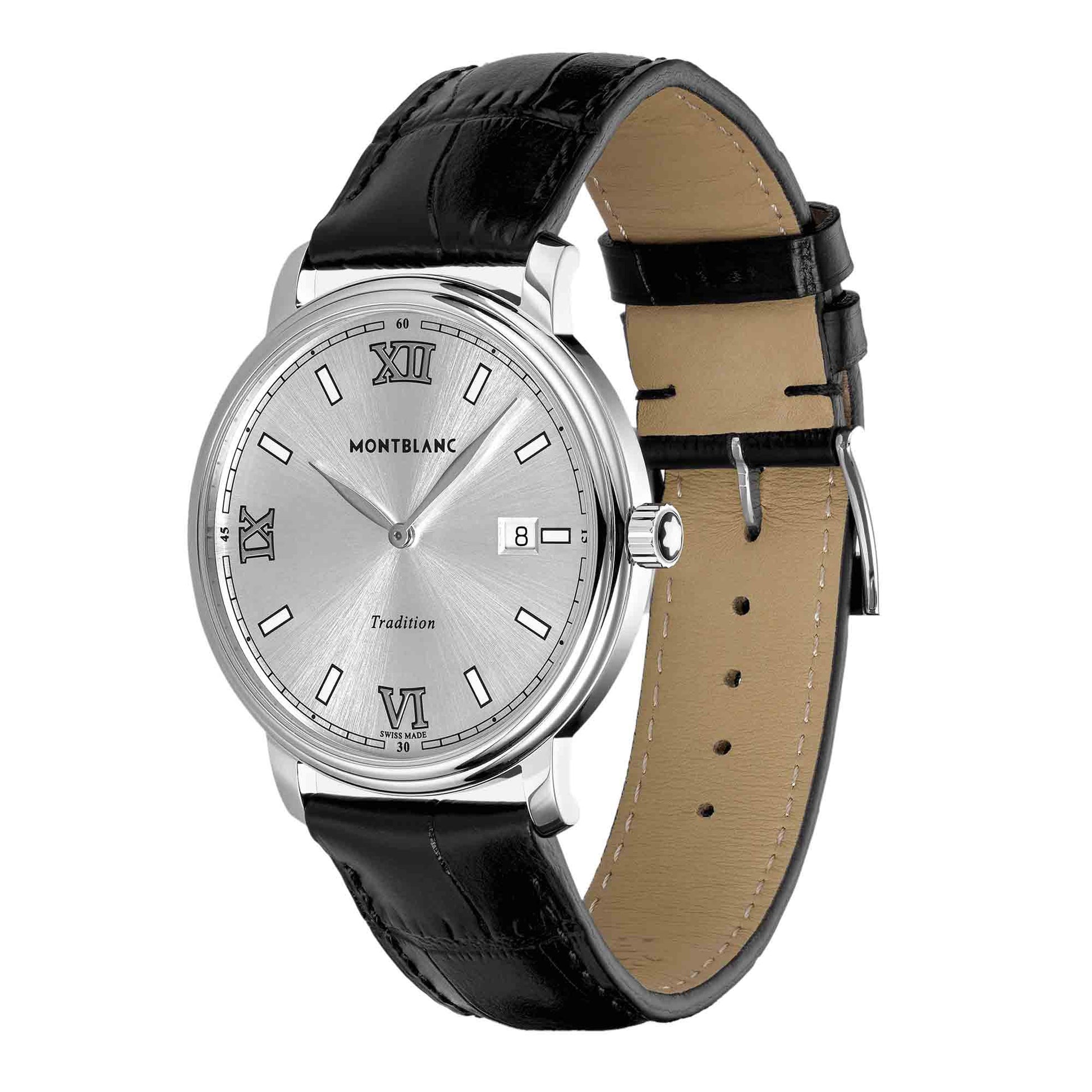 Tradition Quartz Date , Edelstahl • Saphir von Montblanc (MB127775)