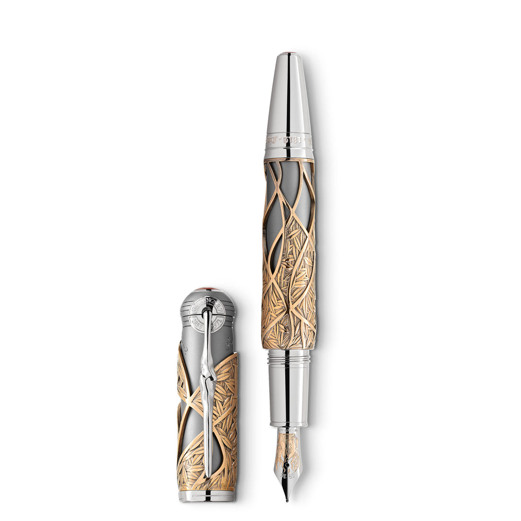 Montblanc Writers Edition Homage to Brothers Grimm Limited Edition 1812 Füllfederhalter (MB128848) aus Platin mit Perlmutt