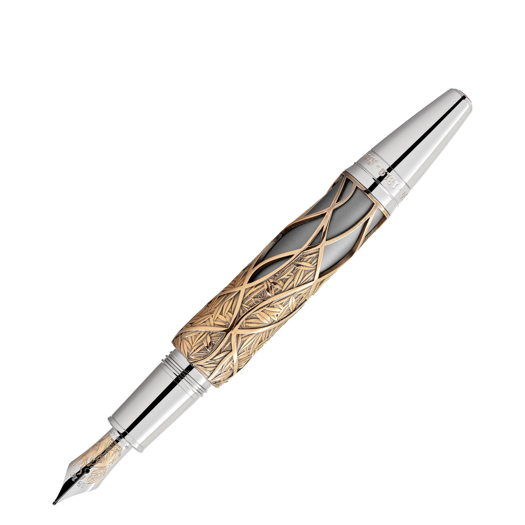 Montblanc Writers Edition Homage to Brothers Grimm Limited Edition 1812 Füllfederhalter (MB128848) aus Platin mit Perlmutt