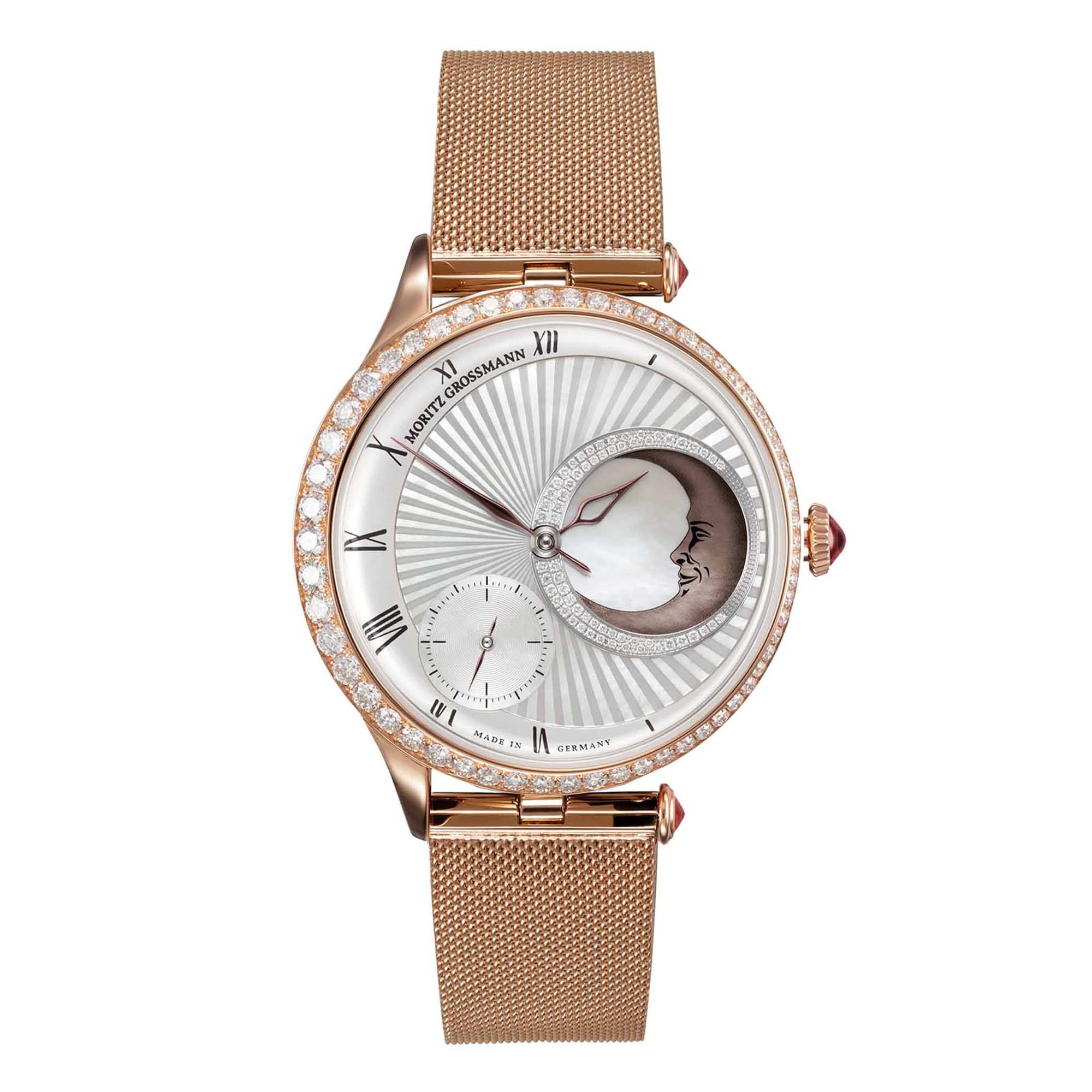 Moritz Grossmann TEFNUT Sleeping Beauty Milanaise (MG-002370) aus Roségold, Platin mit Diamant und Perlmutt