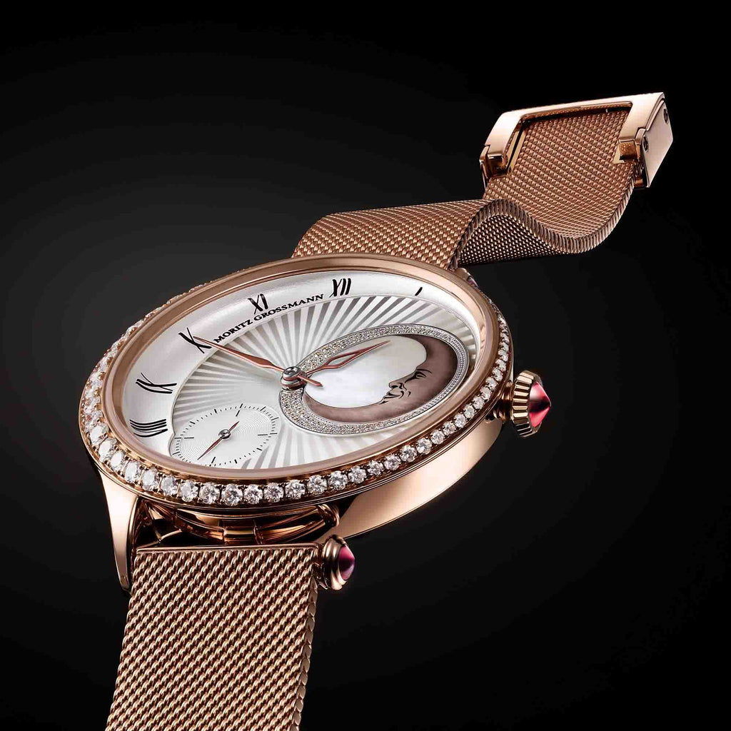 Moritz Grossmann TEFNUT Sleeping Beauty Milanaise (MG-002370) aus Roségold, Platin mit Diamant und Perlmutt