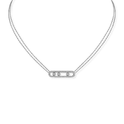 Move Classique Pavé Halskette, Weißgold • Diamant von Messika (03994-WG)