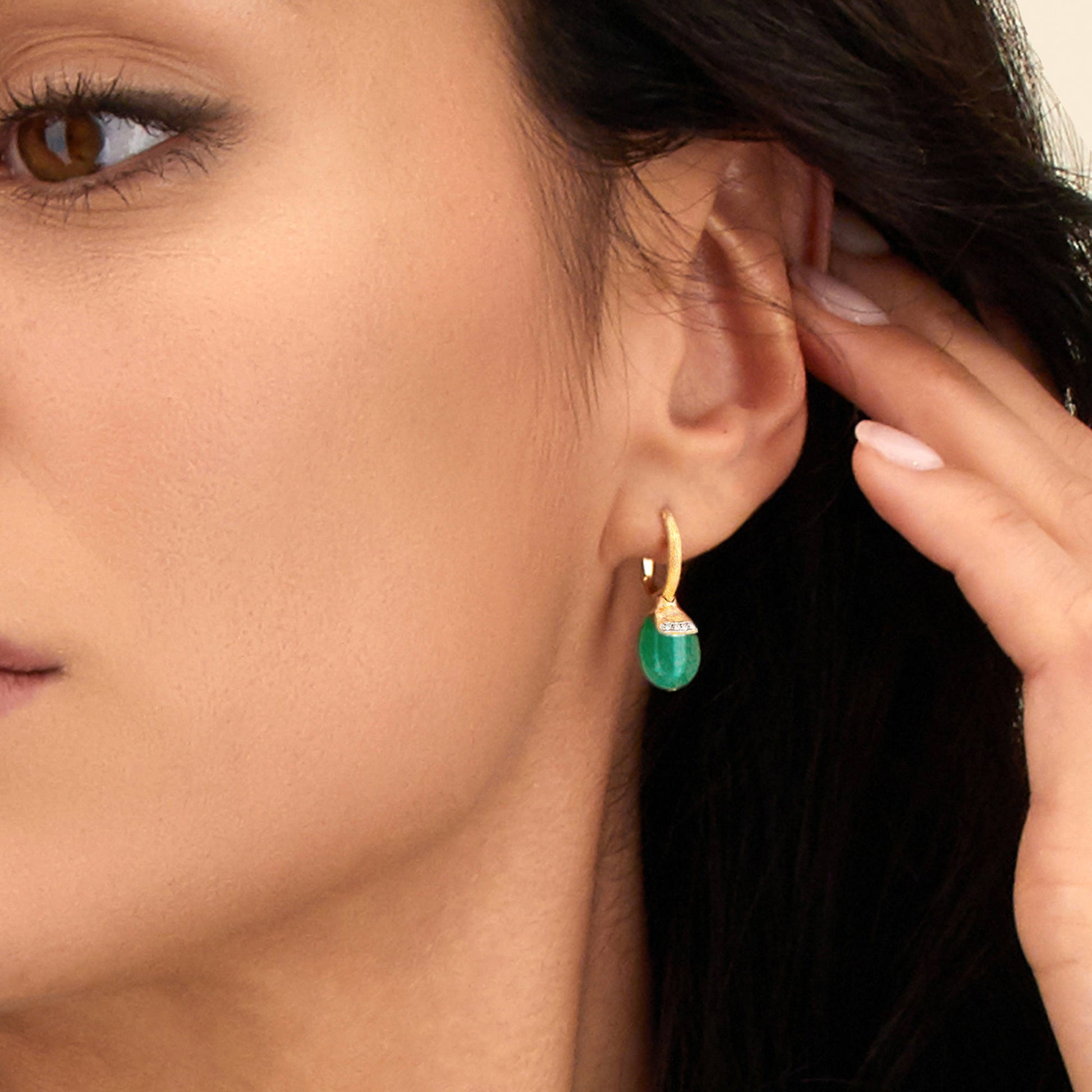 Amazzonia Ohrhänger, Gelbgold • Diamant von Nanis (OS10-603)