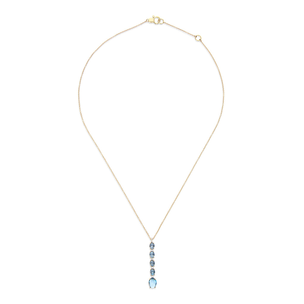 Nanis Azure Halskette (CS21-597) aus Gelbgold mit Diamant und Topas