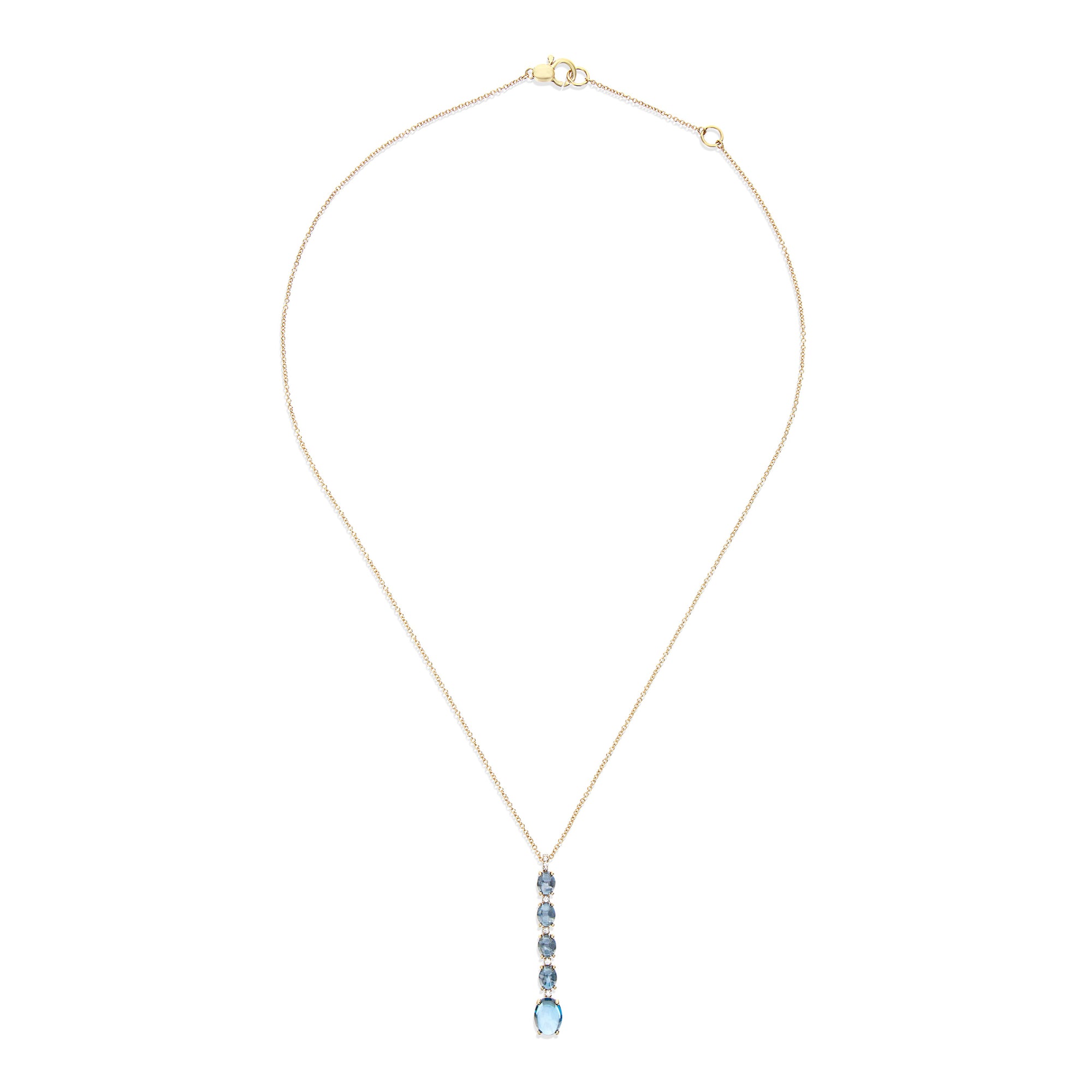 Nanis Azure Halskette (CS21-597) aus Gelbgold mit Diamant und Topas