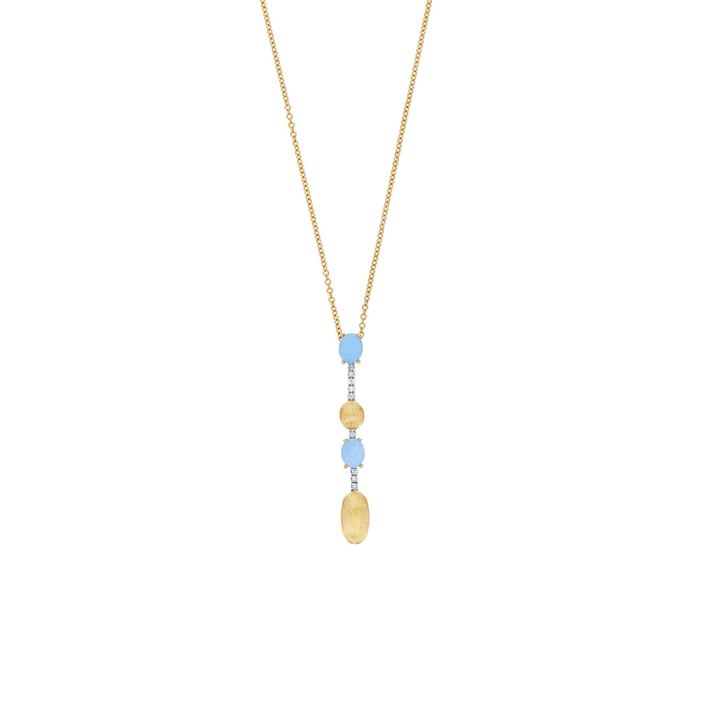 Nanis Azure Halskette (CS5-597) aus Gelbgold mit Aquamarin und Diamant