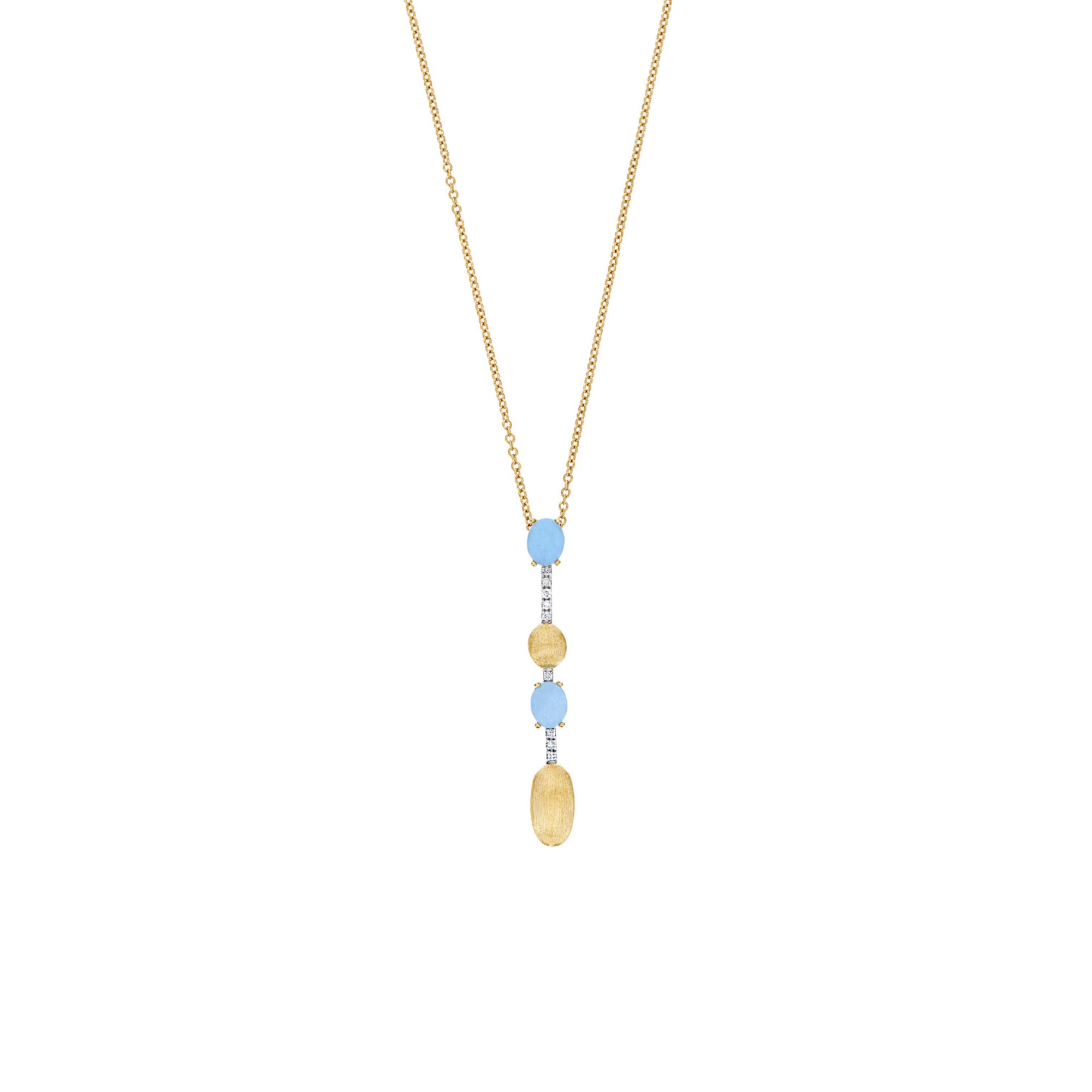 Nanis Azure Halskette (CS5-597) aus Gelbgold mit Aquamarin und Diamant