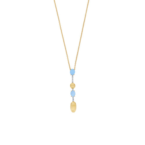 Nanis Azure Halskette (CS5-597) aus Gelbgold mit Aquamarin und Diamant