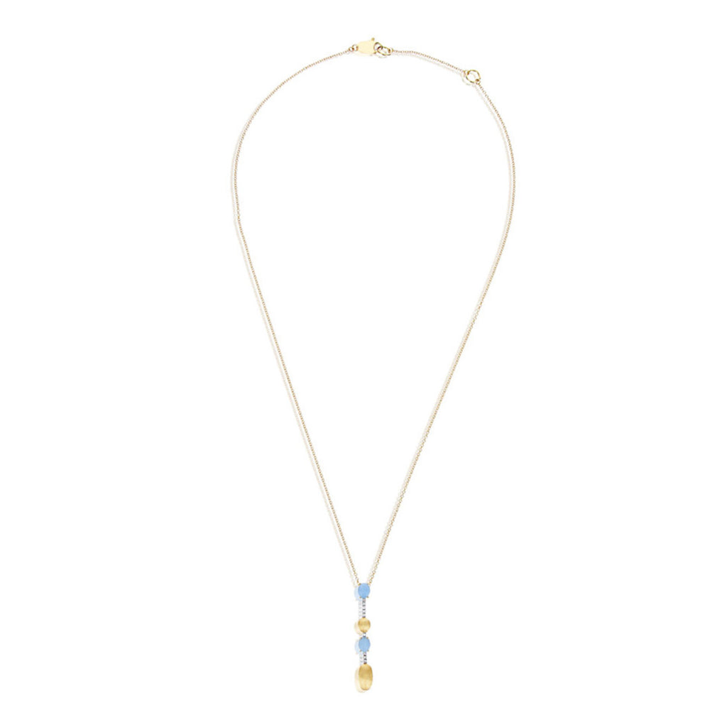Nanis Azure Halskette (CS5-597) aus Gelbgold mit Aquamarin und Diamant