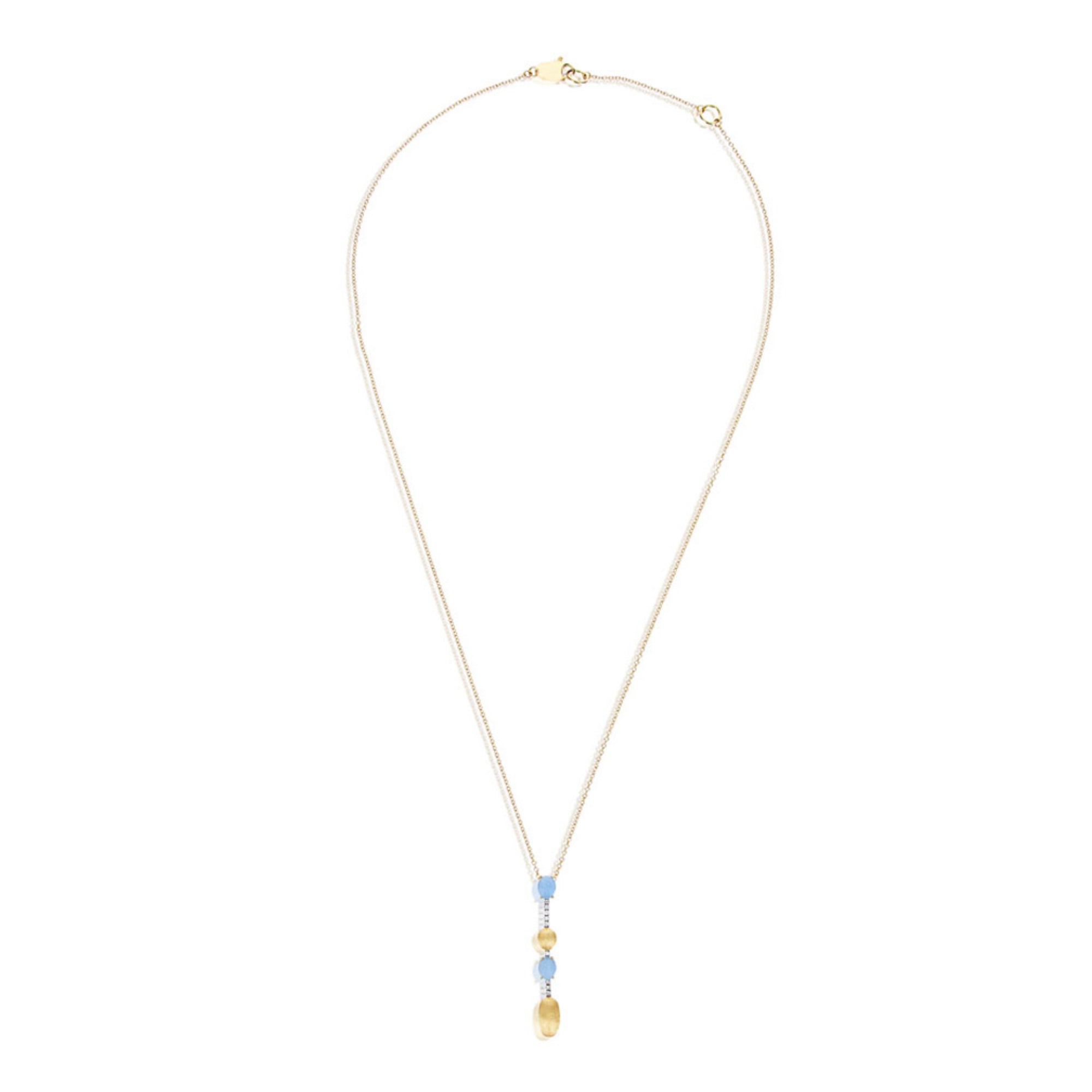 Nanis Azure Halskette (CS5-597) aus Gelbgold mit Aquamarin und Diamant