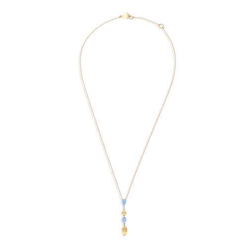 Nanis Azure Halskette (CS5-597) aus Gelbgold mit Aquamarin und Diamant