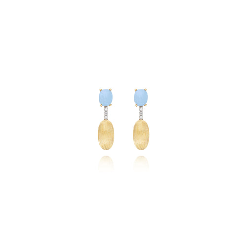 Nanis Azure Ohrhänger (OS3-597) aus Gelbgold mit Aquamarin und Diamant