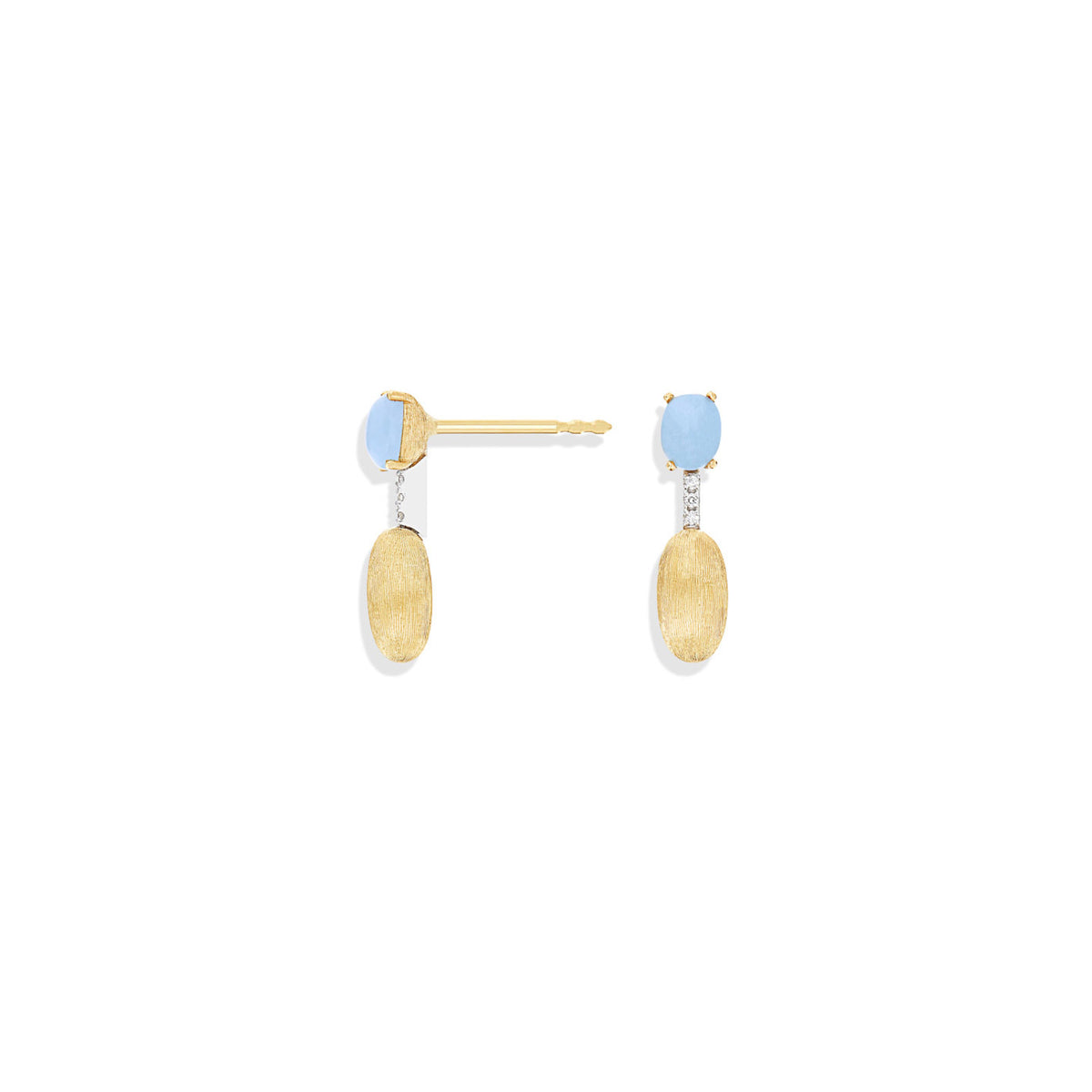 Nanis Azure Ohrhänger (OS3-597) aus Gelbgold mit Aquamarin und Diamant