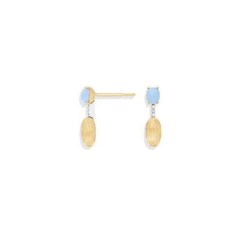 Nanis Azure Ohrhänger (OS3-597) aus Gelbgold mit Aquamarin und Diamant