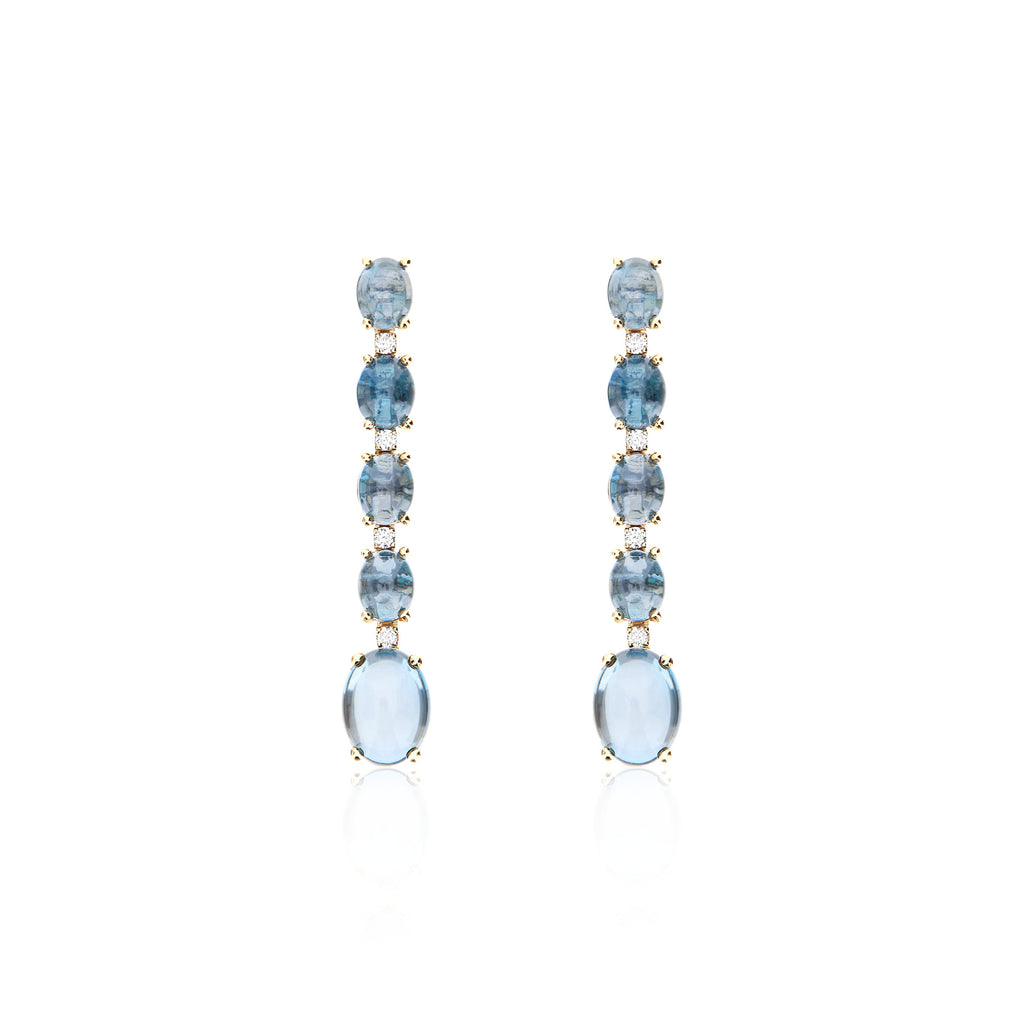 Nanis Azure Ohrhänger (OS34-597) aus Gelbgold mit Diamant und Topas