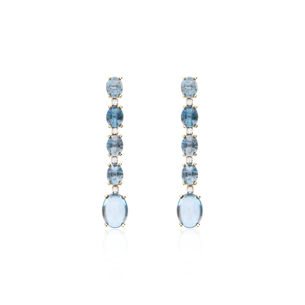 Nanis Azure Ohrhänger (OS34-597) aus Gelbgold mit Diamant und Topas