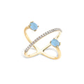 Nanis Azure Ring (AS52-597) aus Gelbgold mit Aquamarin und Diamant