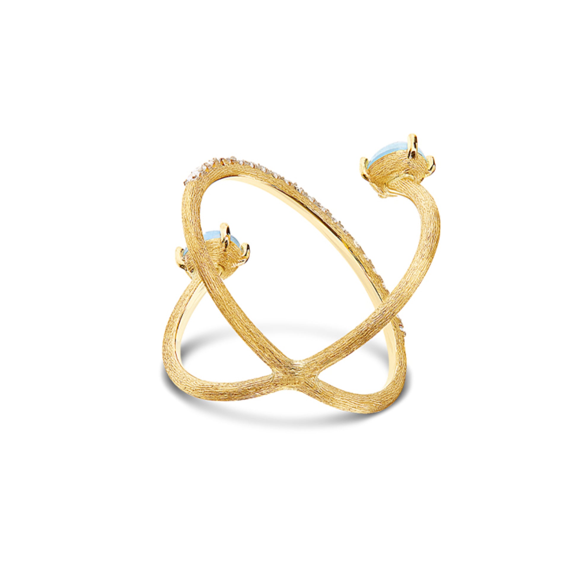 Azure Ring, Gelbgold • Aquamarin • Diamant von Nanis (AS52-597)