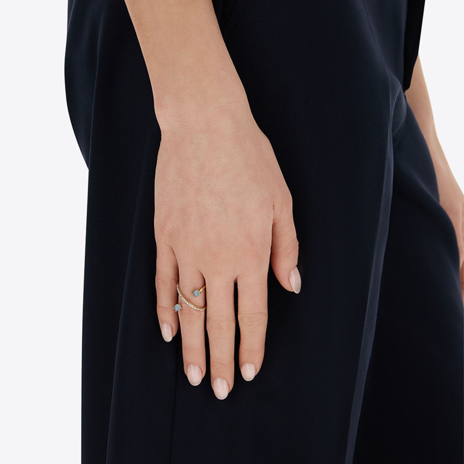 Azure Ring, Gelbgold • Aquamarin • Diamant von Nanis (AS52-597)